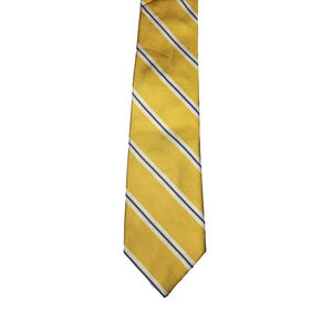 J Crew Silk Tie Yellow Striped Mens Necktie Made in Italy 3 1/8"X62"